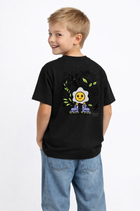 ChatGPT powiedział: Kids’ T-shirt Jajko Flower – urban style for kids (black)