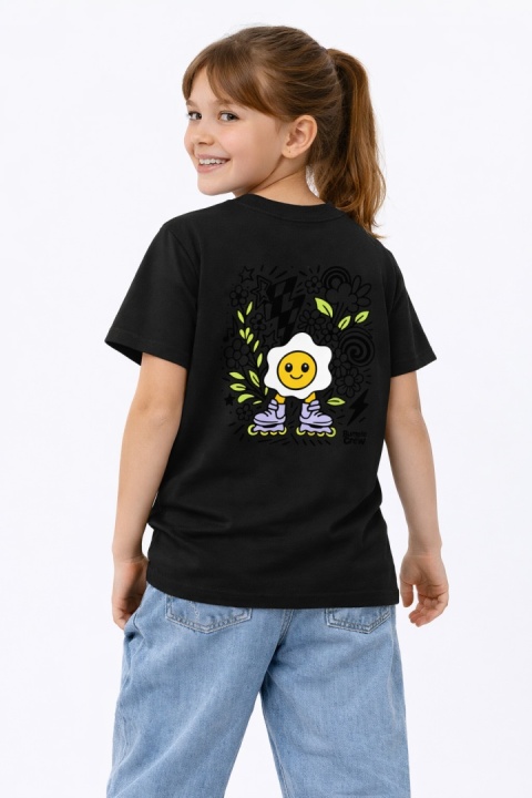 ChatGPT powiedział: Kids’ T-shirt Jajko Flower – urban style for kids (black)