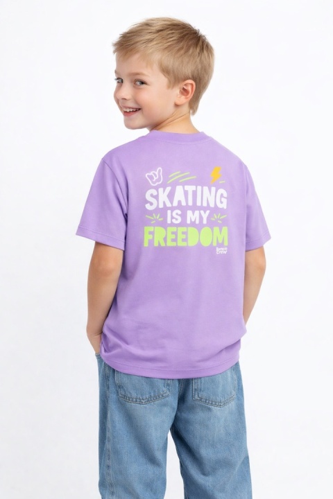 Kids’ T-shirt Skating Is My Freedom – streetwear kids (lilac)