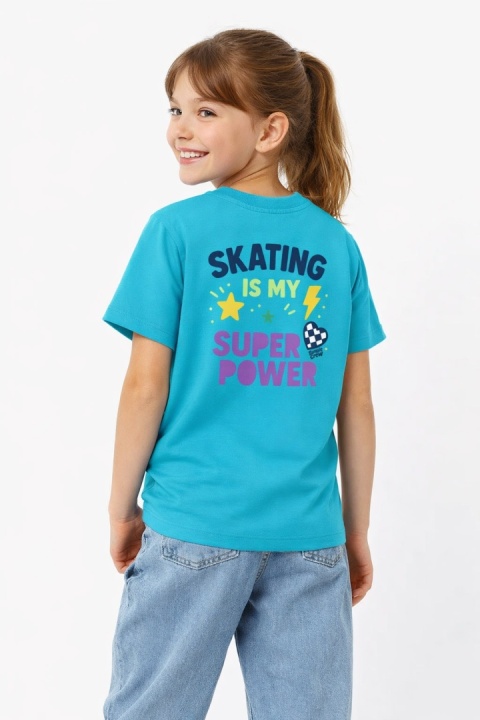 Kids’ T-shirt Skating Is My Super Power – streetwear kids (light blue)