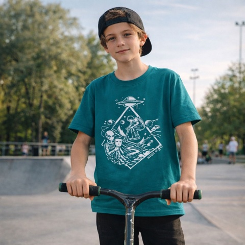 Alien Scoot Hello Human Navy Streetwear T-Shirt