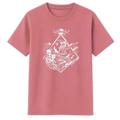 Hello Human Starfall Scooter T-shirt - Alien Scoot Stunt Scooter T-shirt (gray-pink)