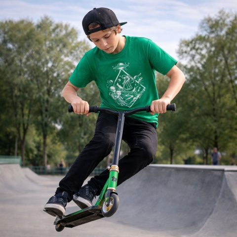 green scooter T-shirt