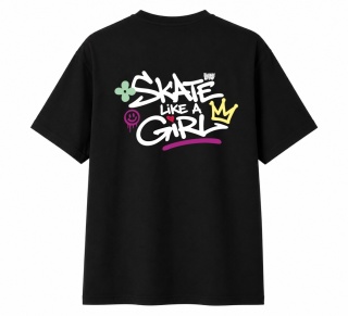 T-shirt na rolki Bumpie Crew GLOW MODE - LIKE A GIRL (czarny)