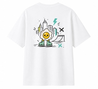 T-shirt na rolki Bumpie Crew GLOW MODE - CITY (biały)