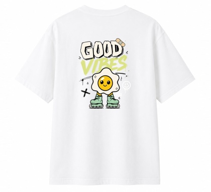 T-shirt na rolki Bumpie Crew GLOW MODE - VIBES (biały)