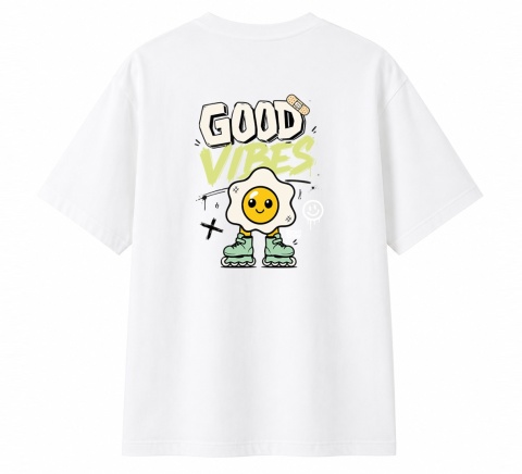 T-shirt na rolki Bumpie Crew GLOW MODE - VIBES (biały)