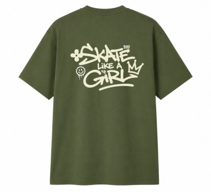 T-shirt na rolki Bumpie Crew GLOW MODE - LIKE A GIRL (khaki)
