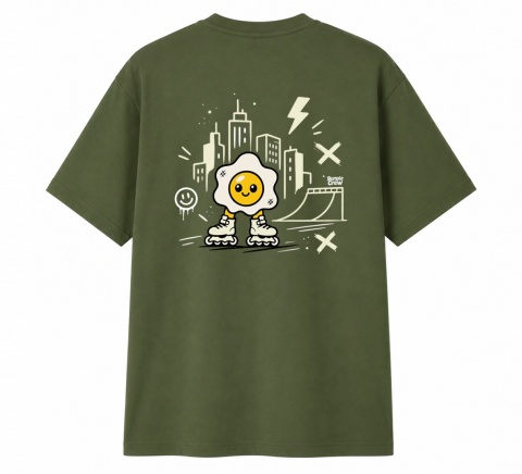 T-shirt na rolki Bumpie Crew GLOW MODE - CITY (khaki)