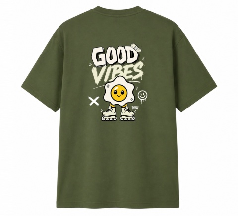 T-shirt na rolki Bumpie Crew GLOW MODE - VIBES (khaki)