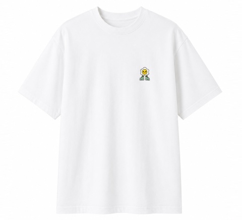 T-shirt na rolki Bumpie Crew GLOW MODE - JAJKO NA ROLKACH (biały)