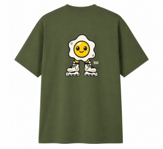 T-shirt na rolki Bumpie Crew GLOW MODE - JAJKO NA ROLKACH (khaki)